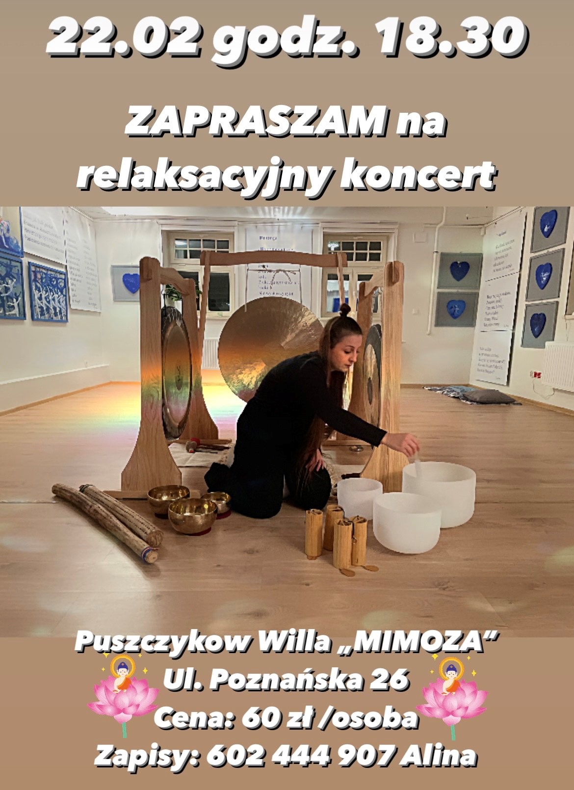 W willi Mimoza w Puszczykowie odbędzie się relaksacyjny koncert. Zapraszamy!
