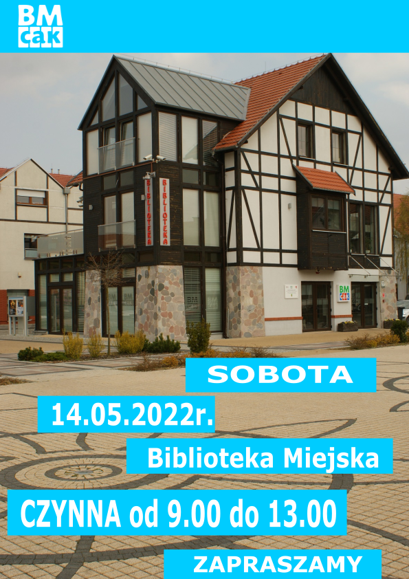 Informujemy, że Biblioteka Miejska w Puszczykowie zmieni godziny funkcjonowania w dniu 14 maja.