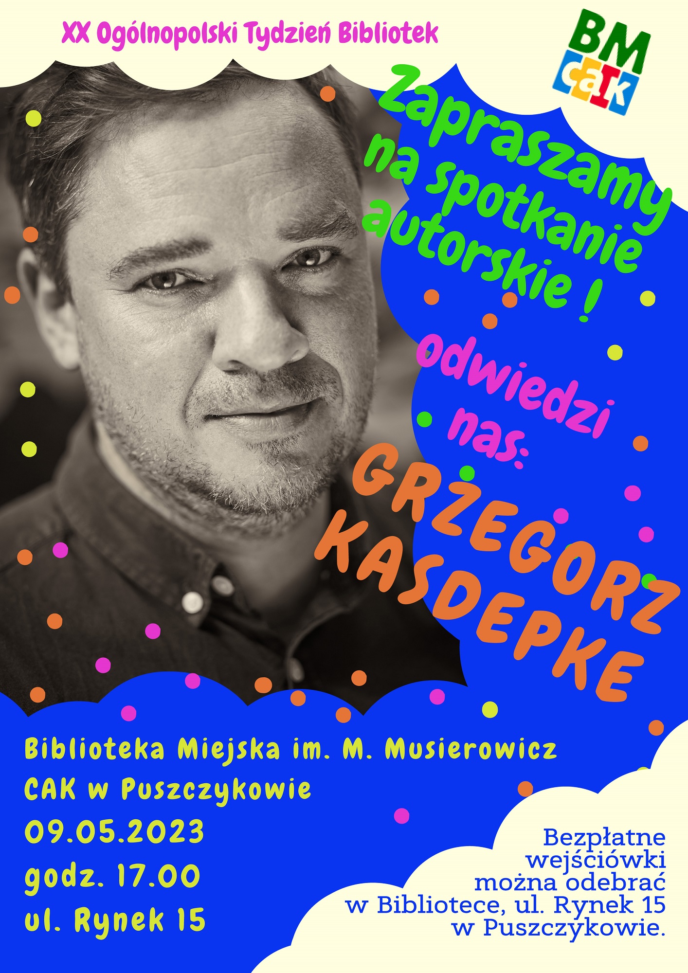 Biblioteka Miejska w Puszczykowie zaprasza na spotkanie z Grzegorzem Kasdepke.