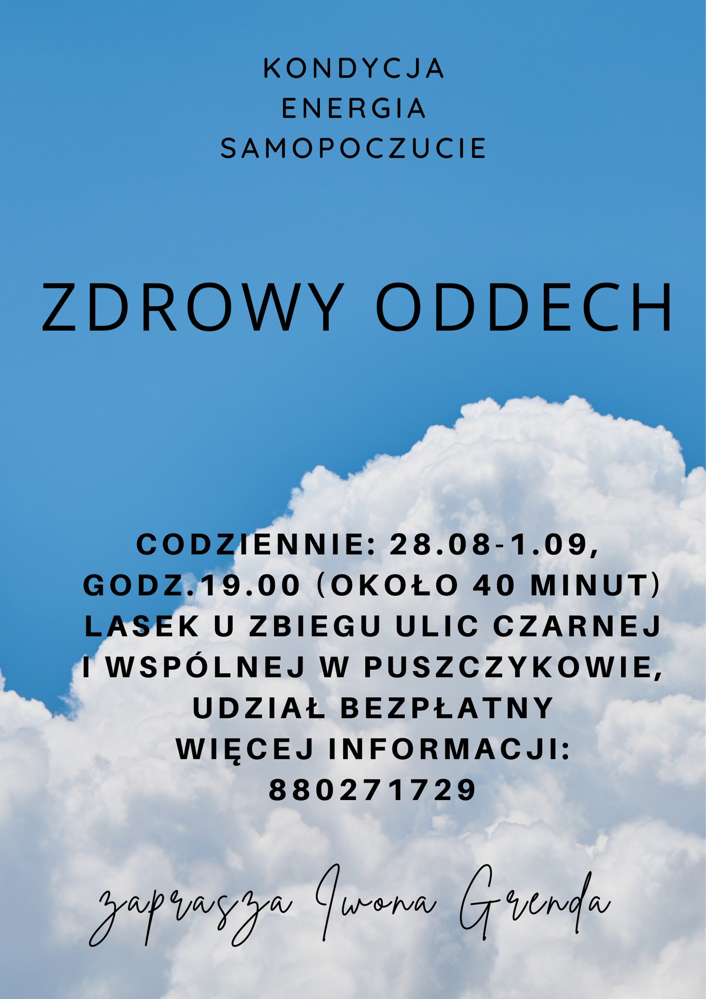 Serdecznie zapraszamy na darmowe spotkania "Zdrowy oddech" w willi Mimoza w Puszczykowie.