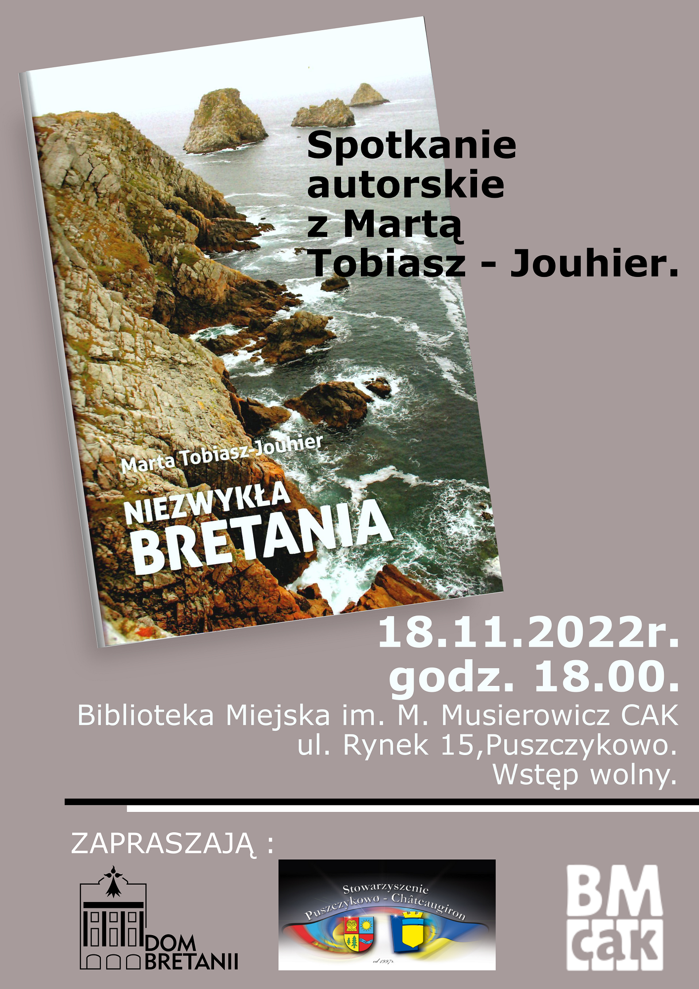 Biblioteka Miejska w Puszczykowie zaprasza na spotkanie autorskie z Martą Tobiasz-Jouhier.