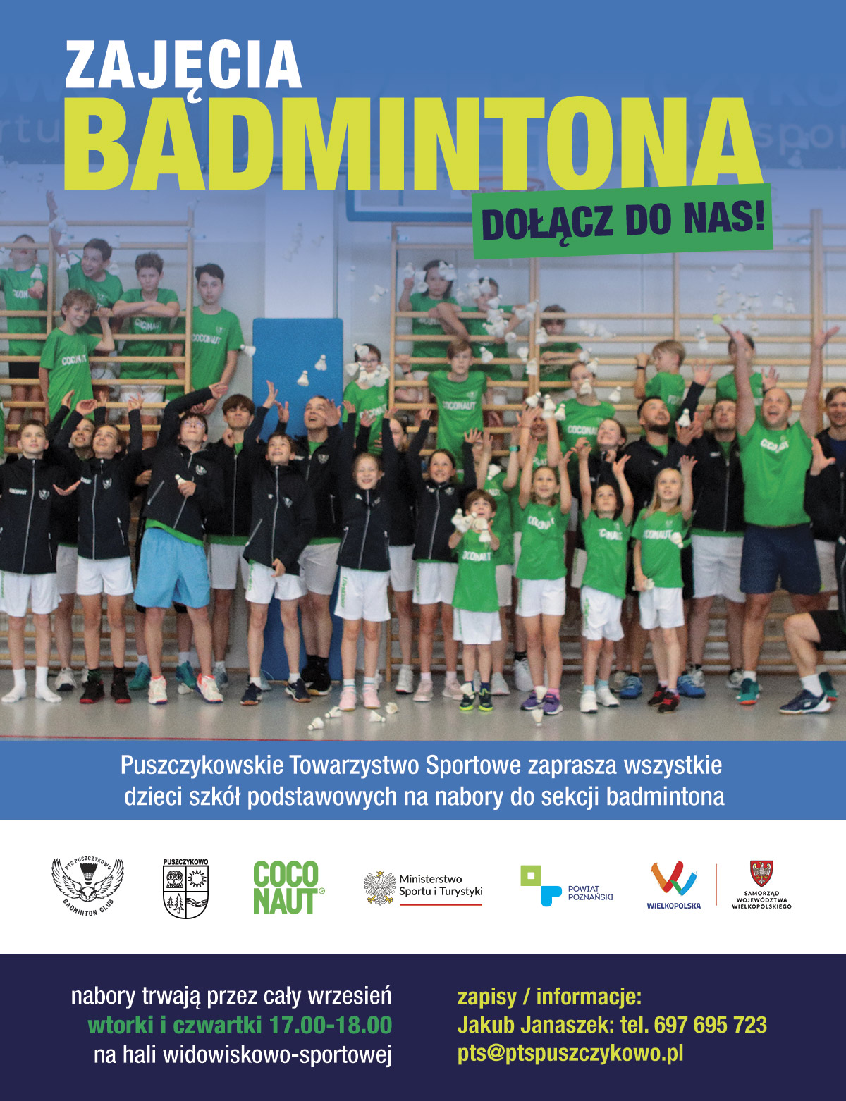 Puszczykowskie Towarzystwo Sportowe zaprasza na zajęcia badmintona!