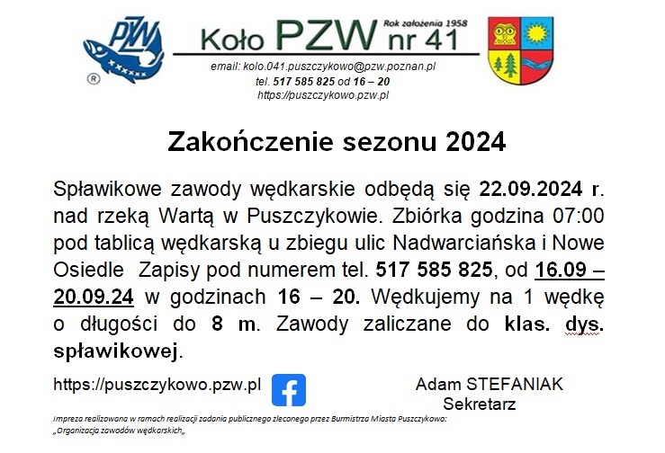 spławikowe zawody wędkarskie