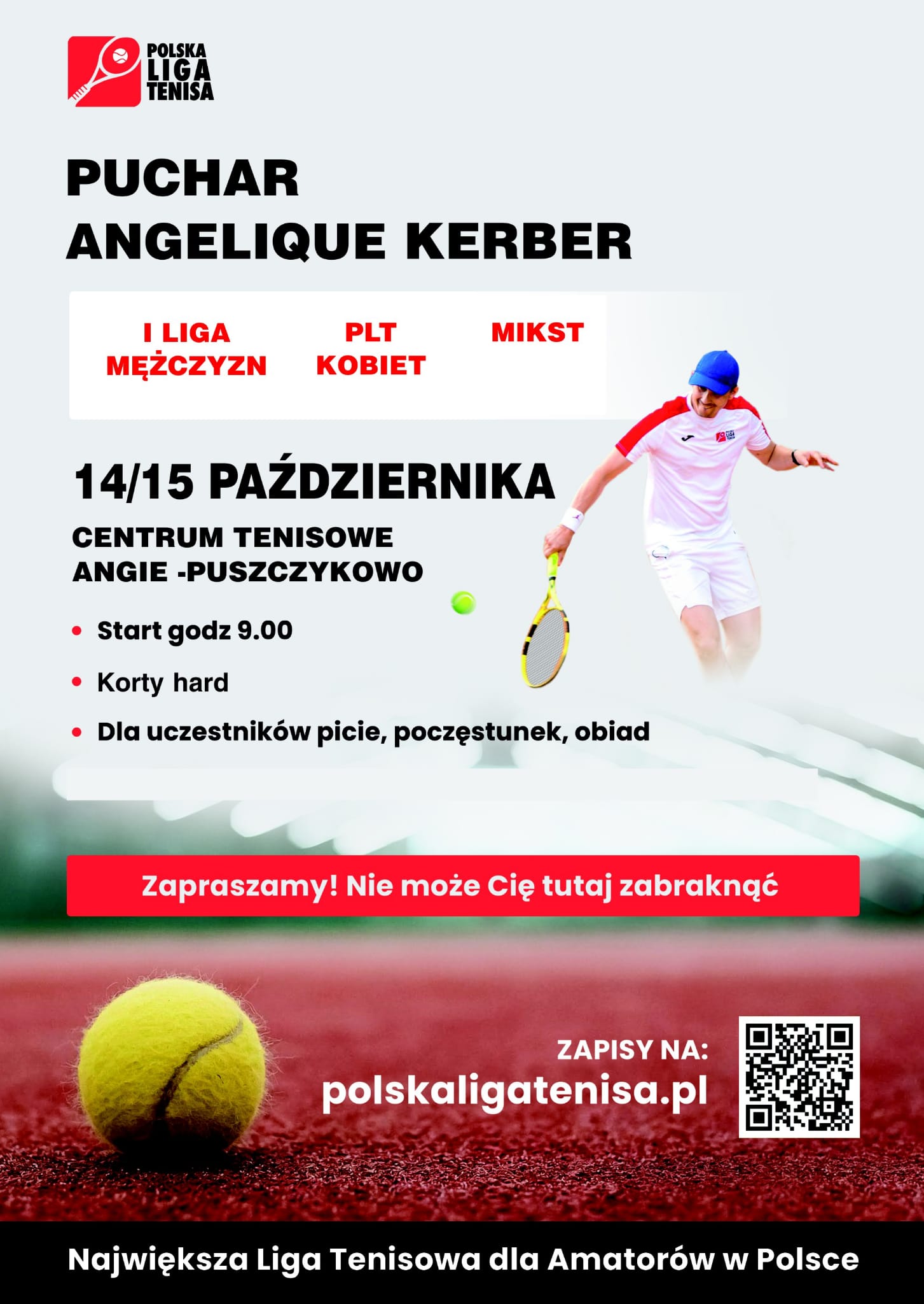 Zapraszamy do wzięcia udziału w rozgrywkach Polskiej Ligi Tenisa w Centrum Tenisowym "Angie".