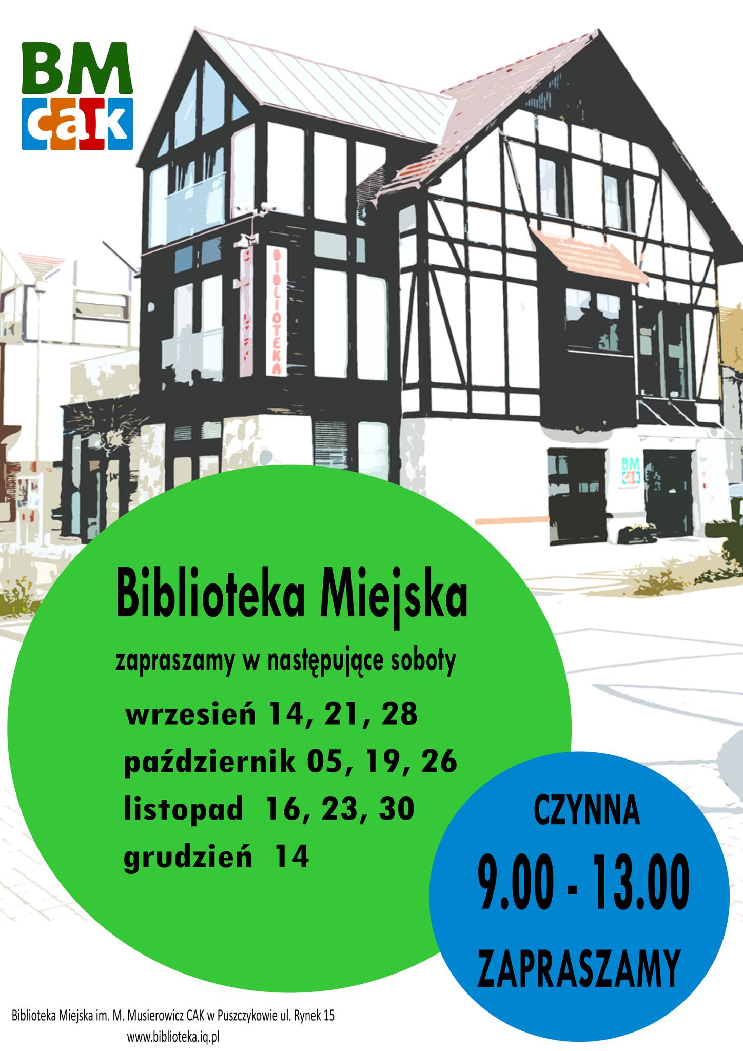 Od września puszczykowska Biblioteka Miejska będzie czynna również w wybrane soboty! 