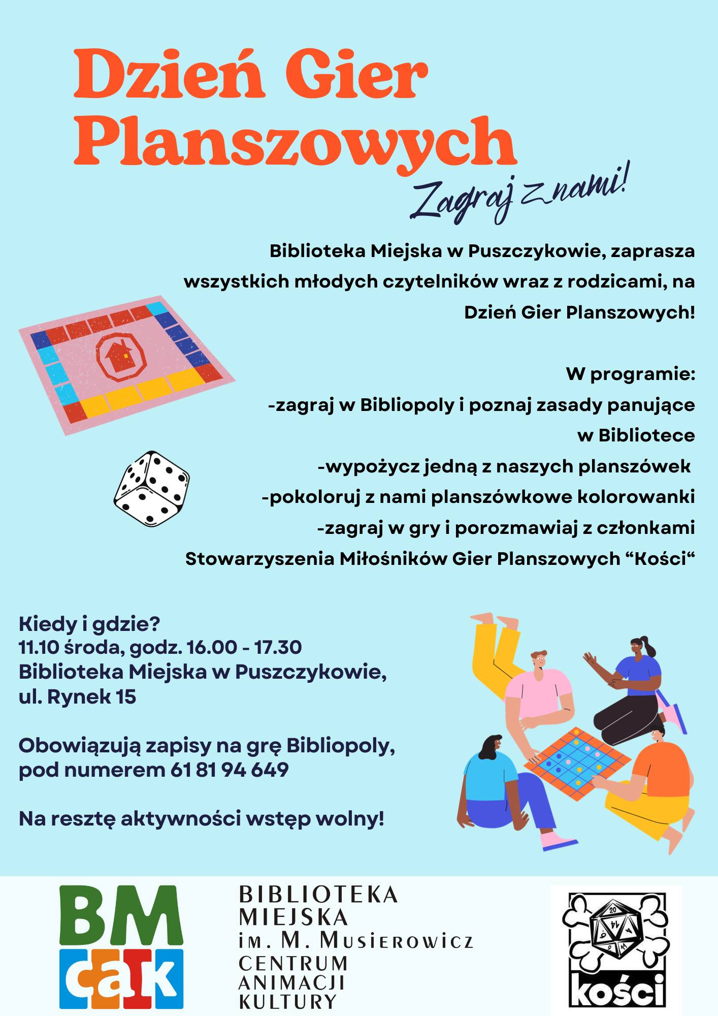 Biblioteka Miejska w Puszczykowie zaprasza na Dzień Gier Planszowych!