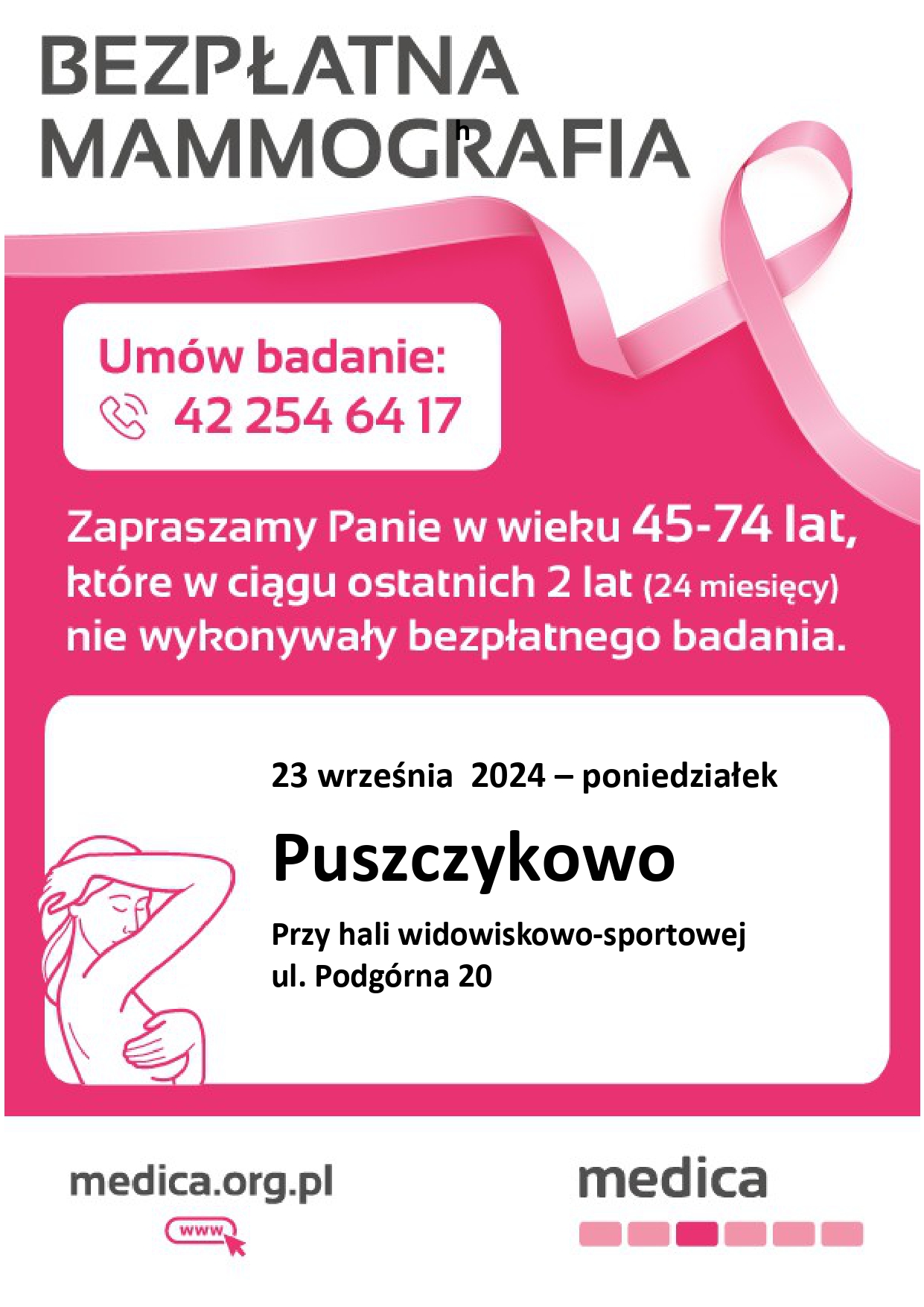 MEDICA Sp. z o.o. Sp. K. zaprasza na badania mammograficzne.